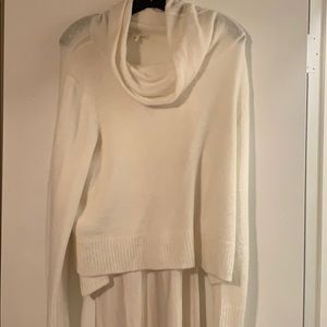 White satin dress with with sweater